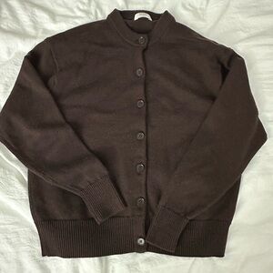 Aritzia Merino wool Brown Button-Up Cardigan